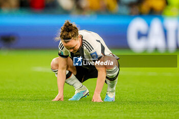 2023-08-03 - Marina Hegering (5) of Germany looks dejected at full time during the 2023 FIFA Women’s World Cup, Group H football match between Korea Republic and Germany on 3 August 2023 at Brisbane Stadium in Brisbane, Australia - FOOTBALL - WOMEN'S WORLD CUP 2023 - KOREA REPUBLIC V GERMANY - FIFA WORLD CUP - SOCCER