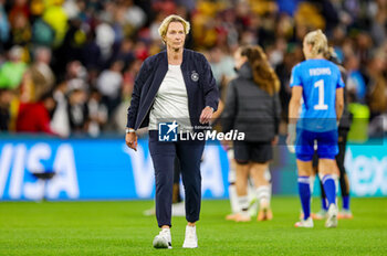 2023-08-03 - Coach Martina Voss-Tecklenburg of Germany at full time during the 2023 FIFA Women’s World Cup, Group H football match between Korea Republic and Germany on 3 August 2023 at Brisbane Stadium in Brisbane, Australia - FOOTBALL - WOMEN'S WORLD CUP 2023 - KOREA REPUBLIC V GERMANY - FIFA WORLD CUP - SOCCER