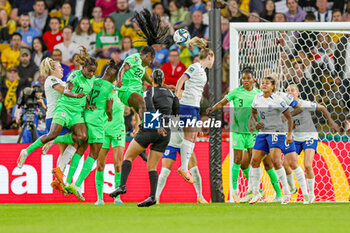 2023-08-07 - Michelle Alozie (22) of Nigeria heads towards goal during the 2023 FIFA Women’s World Cup, Round of 16 football match between England and Nigeria on 7 August 2023 at Brisbane Stadium in Brisbane, Australia - FOOTBALL - WOMEN'S WORLD CUP 2023 - ENGLAND V NIGERIA - FIFA WORLD CUP - SOCCER