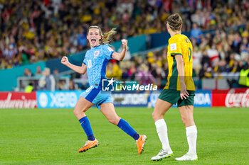 2023-08-16 - Ella Toone (10) of England scores a goal and celebrates 0-1 during the 2023 FIFA Women’s World Cup, semi-final football match between Australia and England on 16 August 2023 at Stadium Australia in Sydney, Australia - FOOTBALL - WOMEN'S WORLD CUP 2023 - 1/2 - AUSTRALIA V ENGLAND - FIFA WORLD CUP - SOCCER