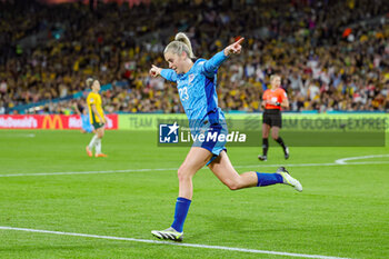 2023-08-16 - Alessia Russo (23) of England scores a goal and celebrates 1-3 during the 2023 FIFA Women’s World Cup, semi-final football match between Australia and England on 16 August 2023 at Stadium Australia in Sydney, Australia - FOOTBALL - WOMEN'S WORLD CUP 2023 - 1/2 - AUSTRALIA V ENGLAND - FIFA WORLD CUP - SOCCER
