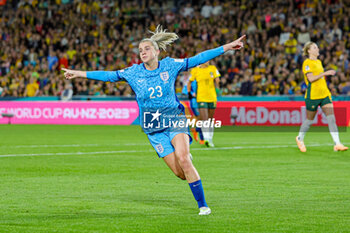2023-08-16 - Alessia Russo (23) of England scores a goal and celebrates 1-3 during the 2023 FIFA Women’s World Cup, semi-final football match between Australia and England on 16 August 2023 at Stadium Australia in Sydney, Australia - FOOTBALL - WOMEN'S WORLD CUP 2023 - 1/2 - AUSTRALIA V ENGLAND - FIFA WORLD CUP - SOCCER