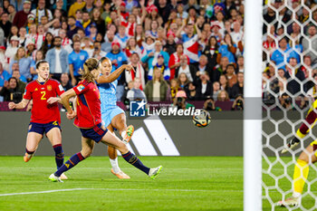 2023-08-20 - Lauren James (7) of England shoots during the 2023 FIFA Women’s World Cup Final football match between Spain and England on 20 August 2023 at Stadium Australia in Sydney, Australia - FOOTBALL - WOMEN'S WORLD CUP 2023 - FINAL - SPAIN V ENGLAND - FIFA WORLD CUP - SOCCER