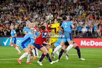2023-08-20 - Cata Coll (23) of Spain makes a save in the last moments of the game during the 2023 FIFA Women’s World Cup Final football match between Spain and England on 20 August 2023 at Stadium Australia in Sydney, Australia - FOOTBALL - WOMEN'S WORLD CUP 2023 - FINAL - SPAIN V ENGLAND - FIFA WORLD CUP - SOCCER