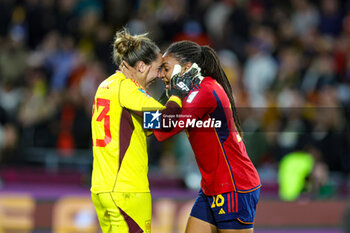 2023-08-20 - Cata Coll (23) and Salma Paralluelo (18) of Spain celebrate at full time during the 2023 FIFA Women’s World Cup Final football match between Spain and England on 20 August 2023 at Stadium Australia in Sydney, Australia - FOOTBALL - WOMEN'S WORLD CUP 2023 - FINAL - SPAIN V ENGLAND - FIFA WORLD CUP - SOCCER