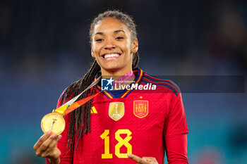2023-08-20 - Salma Paralluelo (18) of Spain celebrates winning the 2023 FIFA Women’s World Cup Final football match between Spain and England on 20 August 2023 at Stadium Australia in Sydney, Australia - FOOTBALL - WOMEN'S WORLD CUP 2023 - FINAL - SPAIN V ENGLAND - FIFA WORLD CUP - SOCCER