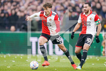 2023-01-22 - Mats Wieffer of Feyenoord during the Netherlands championship Eredivisie football match between Feyenoord and Ajax on January 22, 2023 at Stadion Feijenoord in Rotterdam, Netherlands - FOOTBALL - NETHERLANDS CHAMP - FEYENOORD V AJAX - NETHERLANDS EREDIVISIE - SOCCER