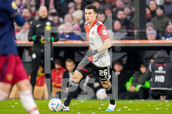 2023-01-22 - Oussama Idrissi of Feyenoord during the Netherlands championship Eredivisie football match between Feyenoord and Ajax on January 22, 2023 at Stadion Feijenoord in Rotterdam, Netherlands - FOOTBALL - NETHERLANDS CHAMP - FEYENOORD V AJAX - NETHERLANDS EREDIVISIE - SOCCER