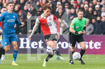 2023-02-05 - Mats Wieffer of Feyenoord during the Netherlands championship Eredivisie football match between Feyenoord and PSV on February 5, 2023 at Stadion Feijenoord in Rotterdam, Netherlands - FOOTBALL - NETHERLANDS CHAMP - FEYENOORD V PSV - NETHERLANDS EREDIVISIE - SOCCER