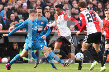 2023-02-05 - Quinten Timber of Feyenoord during the Netherlands championship Eredivisie football match between Feyenoord and PSV on February 5, 2023 at Stadion Feijenoord in Rotterdam, Netherlands - FOOTBALL - NETHERLANDS CHAMP - FEYENOORD V PSV - NETHERLANDS EREDIVISIE - SOCCER