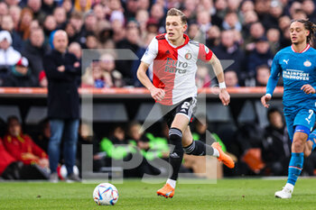 2023-02-05 - Marcus Pedersen of Feyenoord during the Netherlands championship Eredivisie football match between Feyenoord and PSV on February 5, 2023 at Stadion Feijenoord in Rotterdam, Netherlands - FOOTBALL - NETHERLANDS CHAMP - FEYENOORD V PSV - NETHERLANDS EREDIVISIE - SOCCER