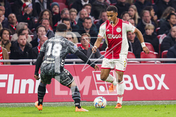 2023-04-16 - Jurrien Timber of Ajax during the Netherlands championship Eredivisie football match between Ajax and FC Emmen on April 16, 2023 at Johan Cruijff ArenA in Amsterdam, Netherlands - FOOTBALL - NETHERLANDS CHAMP - AJAX V EMMEN - NETHERLANDS EREDIVISIE - SOCCER