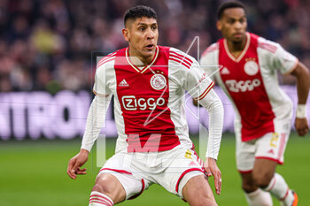 2023-04-16 - Edson Alvarez of Ajax during the Netherlands championship Eredivisie football match between Ajax and FC Emmen on April 16, 2023 at Johan Cruijff ArenA in Amsterdam, Netherlands - FOOTBALL - NETHERLANDS CHAMP - AJAX V EMMEN - NETHERLANDS EREDIVISIE - SOCCER