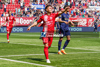 2023-05-28 - Manfred Ugalde of FC Twente celebrates after scoring the first goal during the Netherlands championship Eredivisie football match between FC Twente and Ajax on May 28, 2023 at Grolsch Veste in Enschede, Netherlands - FOOTBALL - NETHERLANDS CHAMP - TWENTE V AJAX - NETHERLANDS EREDIVISIE - SOCCER