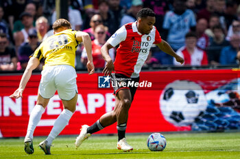 2023-05-28 - Melle Meulensteen of Vitesse challenges Quinten Timber of Feyenoord during the Netherlands championship Eredivisie football match between Feyenoord and Vitesse on May 28, 2023 at Stadion Feijenoord in Rotterdam, Netherlands - FOOTBALL - NETHERLANDS CHAMP - FEYENOORD V VITESSE - NETHERLANDS EREDIVISIE - SOCCER