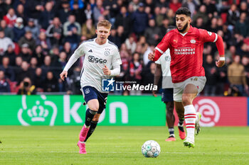 2023-10-29 - Kristian Hlynsson of AFC Ajax and Ismael Saibari of PSV during the Netherlands championship Eredivisie football match between PSV and AFC Ajax on October 29, 2023 at Philips Stadion in Eindhoven, Netherlands - FOOTBALL - NETHERLANDS CHAMP - PSV V AJAX - NETHERLANDS EREDIVISIE - SOCCER