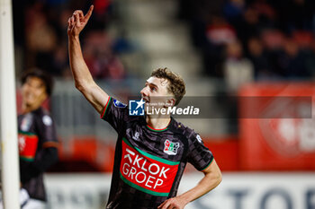 2023-11-11 - Youri Baas of NEC celebrates his goal 1-3 during the Netherlands championship Eredivisie football match between FC Twente and NEC on November 11, 2023 at De Grolsch Veste in Enschede, Netherlands - FOOTBALL - NETHERLANDS CHAMP - TWENTE V NEC - NETHERLANDS EREDIVISIE - SOCCER