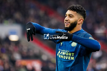 2023-12-03 - Ismael Saibari of PSV celebrates his goal 0-1 during the Netherlands championship Eredivisie football match between Feyenoord and PSV on December 3, 2023 at Stadion Feijenoord in Rotterdam, Netherlands - FOOTBALL - NETHERLANDS CHAMP - FEYENOORD V PSV - NETHERLANDS EREDIVISIE - SOCCER