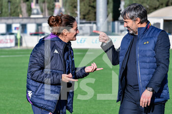 2023-01-14 - Patrizia Panico (head coach of ACF Fiorentina) and Alessandro Spugna (head coach of AS Roma) - ACF FIORENTINA VS AS ROMA - ITALIAN SERIE A WOMEN - SOCCER