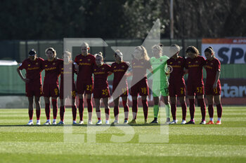 2023-01-29 - A.S. Roma Team during the 15th day of the Serie A Championship between A.S. Roma Women and U.S. Sassuolo Calcio Femminile at the Stadio Tre Fontane on 29th of January, 2023 in Rome, Italy. - AS ROMA VS US SASSUOLO - ITALIAN SERIE A WOMEN - SOCCER
