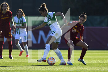 2023-01-29 - Martina Brustia of U.S. Sassuolo Calcio and Manuela Giugliano of AS Roma Women during the 15th day of the Serie A Championship between A.S. Roma Women and U.S. Sassuolo Calcio Femminile at the Stadio Tre Fontane on 29th of January, 2023 in Rome, Italy. - AS ROMA VS US SASSUOLO - ITALIAN SERIE A WOMEN - SOCCER