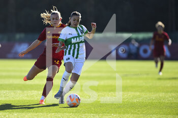 2023-01-29 - Emilie Bosshard Haavi of A.S. Roma and Giada Pondini of U.S. Sassuolo Calcio during the 15th day of the Serie A Championship between A.S. Roma Women and U.S. Sassuolo Calcio Femminile at the Stadio Tre Fontane on 29th of January, 2023 in Rome, Italy. - AS ROMA VS US SASSUOLO - ITALIAN SERIE A WOMEN - SOCCER