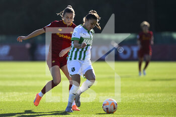 2023-01-29 - Emilie Bosshard Haavi of A.S. Roma and Giada Pondini of U.S. Sassuolo Calcio during the 15th day of the Serie A Championship between A.S. Roma Women and U.S. Sassuolo Calcio Femminile at the Stadio Tre Fontane on 29th of January, 2023 in Rome, Italy. - AS ROMA VS US SASSUOLO - ITALIAN SERIE A WOMEN - SOCCER