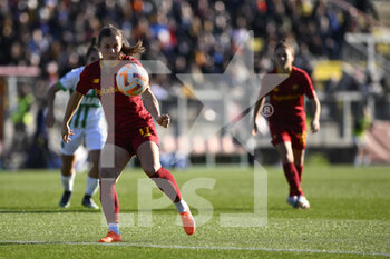 2023-01-29 - Emilie Bosshard Haavi of A.S. Roma  during the 15th day of the Serie A Championship between A.S. Roma Women and U.S. Sassuolo Calcio Femminile at the Stadio Tre Fontane on 29th of January, 2023 in Rome, Italy. - AS ROMA VS US SASSUOLO - ITALIAN SERIE A WOMEN - SOCCER