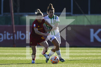 2023-01-29 - Giada Greggi of AS Roma Women and Benedetta Brignoli of U.S. Sassuolo Calcio during the 15th day of the Serie A Championship between A.S. Roma Women and U.S. Sassuolo Calcio Femminile at the Stadio Tre Fontane on 29th of January, 2023 in Rome, Italy. - AS ROMA VS US SASSUOLO - ITALIAN SERIE A WOMEN - SOCCER