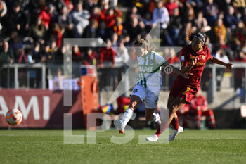 2023-01-29 - Andressa Alves of AS Roma Women and Davina Philtjens of U.S. Sassuolo Calcio during the 15th day of the Serie A Championship between A.S. Roma Women and U.S. Sassuolo Calcio Femminile at the Stadio Tre Fontane on 29th of January, 2023 in Rome, Italy. - AS ROMA VS US SASSUOLO - ITALIAN SERIE A WOMEN - SOCCER