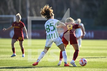2023-01-29 - Valentina Giacinti of AS Roma Women and Maria Luisa Filangeri of U.S. Sassuolo Calcio during the 15th day of the Serie A Championship between A.S. Roma Women and U.S. Sassuolo Calcio Femminile at the Stadio Tre Fontane on 29th of January, 2023 in Rome, Italy. - AS ROMA VS US SASSUOLO - ITALIAN SERIE A WOMEN - SOCCER