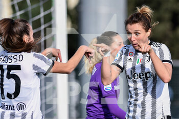 2023-02-11 - Cristiana Girelli (Juventus FC) celebrates after scoring a goal with Julia Grosso (Juventus FC) - ACF FIORENTINA VS JUVENTUS FC - ITALIAN SERIE A WOMEN - SOCCER