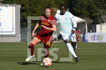 2023-02-11 - Benedetta Glionna of AS Roma Women and Tabitha Chawinga of F.C. Inter Women during the 17th day of the Serie A Championship between A.S. Roma Women and F.C. Inter Women at the Stadio Tre Fontane on 11th of February, 2023 in Rome, Italy. - AS ROMA VS INTER - FC INTERNAZIONALE - ITALIAN SERIE A WOMEN - SOCCER