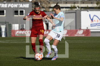 2023-02-11 - Benedetta Glionna of AS Roma Women and Lisa Alborghetti of F.C. Inter Women  during the 17th day of the Serie A Championship between A.S. Roma Women and F.C. Inter Women at the Stadio Tre Fontane on 11th of February, 2023 in Rome, Italy. - AS ROMA VS INTER - FC INTERNAZIONALE - ITALIAN SERIE A WOMEN - SOCCER