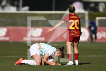 2023-02-11 - Giada Greggi of AS Roma Women and Elisa Polli of F.C. Inter Women during the 17th day of the Serie A Championship between A.S. Roma Women and F.C. Inter Women at the Stadio Tre Fontane on 11th of February, 2023 in Rome, Italy. - AS ROMA VS INTER - FC INTERNAZIONALE - ITALIAN SERIE A WOMEN - SOCCER