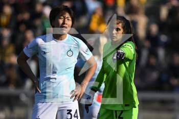 2023-02-11 - Mana Mihashi of F.C. Inter Women and Alessia Piazza of F.C. Inter Women during the 17th day of the Serie A Championship between A.S. Roma Women and F.C. Inter Women at the Stadio Tre Fontane on 11th of February, 2023 in Rome, Italy. - AS ROMA VS INTER - FC INTERNAZIONALE - ITALIAN SERIE A WOMEN - SOCCER