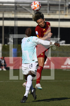 2023-02-11 - Tabitha Chawinga of F.C. Inter Women and Moeka Minami of AS Roma Women during the 17th day of the Serie A Championship between A.S. Roma Women and F.C. Inter Women at the Stadio Tre Fontane on 11th of February, 2023 in Rome, Italy. - AS ROMA VS INTER - FC INTERNAZIONALE - ITALIAN SERIE A WOMEN - SOCCER