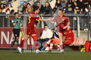 2023-02-11 - Giada Greggi of AS Roma Women during the 17th day of the Serie A Championship between A.S. Roma Women and F.C. Inter Women at the Stadio Tre Fontane on 11th of February, 2023 in Rome, Italy. - AS ROMA VS INTER - FC INTERNAZIONALE - ITALIAN SERIE A WOMEN - SOCCER