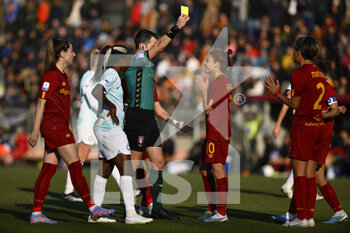2023-02-11 - Referee Valerio Crezzini and Manuela Giugliano of AS Roma Women during the 17th day of the Serie A Championship between A.S. Roma Women and F.C. Inter Women at the Stadio Tre Fontane on 11th of February, 2023 in Rome, Italy. - AS ROMA VS INTER - FC INTERNAZIONALE - ITALIAN SERIE A WOMEN - SOCCER