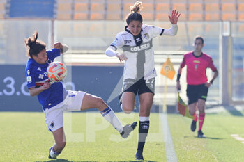 2023-02-12 - Erika Santoro (Parma Calcio) (Uc Sampdoria)in action during the match of Italian Serie A Female Championships season 22/23 at Stadio Tardini in Parma (Italy) - PARMA CALCIO VS UC SAMPDORIA - ITALIAN SERIE A WOMEN - SOCCER