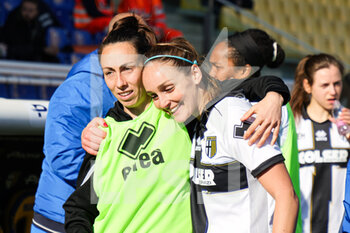 2023-02-12 - Paloma Lazaro and Nora Heroum (Parma Calcio) (Uc Sampdoria)in action during the match of Italian Serie A Female Championships season 22/23 at Stadio Tardini in Parma (Italy) - PARMA CALCIO VS UC SAMPDORIA - ITALIAN SERIE A WOMEN - SOCCER