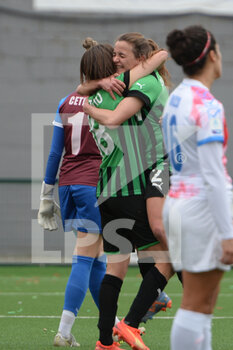 2023-02-25 - Daniela Sabatino of US Sassuolo rejoices with his teammate after scoring a goal of 0-1  during the Italy Women Serie A football between Pomigliano Calcio and US Sassuolo  at Stadio Comunale di Palma Campania  - POMIGLIANO CALCIO VS US SASSUOLO - ITALIAN SERIE A WOMEN - SOCCER