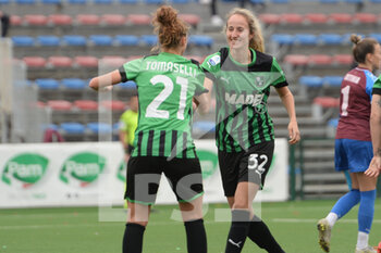 2023-02-25 - Tamar Dongus of US Sassuolo rejoices after scoring a goal of 0-2 with his teammate Martina Tomaselli   during the Italy Women Serie A football between Pomigliano Calcio and US Sassuolo  at Stadio Comunale di Palma Campania  - POMIGLIANO CALCIO VS US SASSUOLO - ITALIAN SERIE A WOMEN - SOCCER
