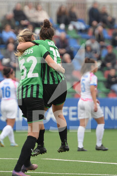 2023-02-25 - Tamar Dongus of US Sassuolo rejoices after scoring a goal of 0-2 with his teammate Benedetta Brignoli during the Italy Women Serie A football between Pomigliano Calcio and US Sassuolo  at Stadio Comunale di Palma Campania  - POMIGLIANO CALCIO VS US SASSUOLO - ITALIAN SERIE A WOMEN - SOCCER