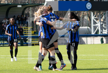 2023-02-25 - Inter celebrates Lisa Alborghetti goal - INTER - FC INTERNAZIONALE VS ACF FIORENTINA - ITALIAN SERIE A WOMEN - SOCCER