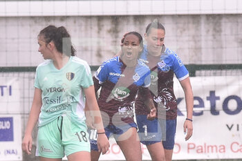 2023-04-15 - Crfistina Sena Das Neves of Pomigliano Calcio   cheers after the goal the Serie A Women  Between Pomigliano Calcio vs FC Como Women at Municipal Stadium of Palma Campania - POMIGLIANO VS COMO WOMEN - ITALIAN SERIE A WOMEN - SOCCER