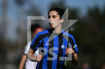 2023-03-25 - Karchouni Ghoutia of Inter Women and Bonanza Barbara of Inter Women during the Serie A match football between Inter Women and Juventus Women on 25 of March 2023 at Breda stadium in Sesto San Giovanni, Italy. Photo Tiziano Ballabio - INTER - FC INTERNAZIONALE VS JUVENTUS FC - ITALIAN SERIE A WOMEN - SOCCER