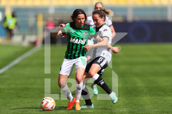 2023-03-26 - Alice Benoît of Parma Calcio 1913 competes for the ball with Daniela Sabatino of U.S. Sassuolo Calcio during the Women Serie A match between Parma Calcio 1913 and U.S. Sassuolo Calcio at Stadio Ennio Tardini on March 25, 2023 in Parma, Italy. - PARMA CALCIO VS US SASSUOLO - ITALIAN SERIE A WOMEN - SOCCER
