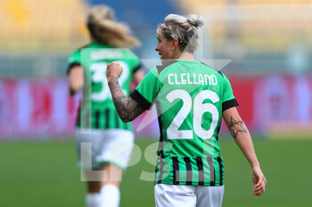 2023-03-26 - Lana Clelland of U.S. Sassuolo Calcio celebrates during the Women Serie A match between Parma Calcio 1913 and U.S. Sassuolo Calcio at Stadio Ennio Tardini on March 25, 2023 in Parma, Italy. - PARMA CALCIO VS US SASSUOLO - ITALIAN SERIE A WOMEN - SOCCER