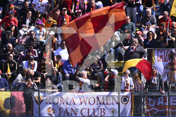 2023-04-01 - Supporters of A.S. Roma during the 21th day of the Serie A Championship Poule Scudetto between A.S. Roma Women and A.C. Milan Women at the stadio Tre Fontane on April 1, 2023 in Rome, Italy. - AS ROMA VS AC MILAN - ITALIAN SERIE A WOMEN - SOCCER